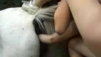 Muscly dude gets to fuck two girls and their horse