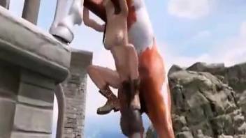 Lara Croft fucking a horse that will gape her