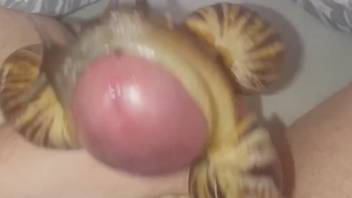 Hot male jerks off on cam with snails attached to his dick