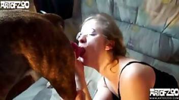 Zoo porn movie with sloppy sucking