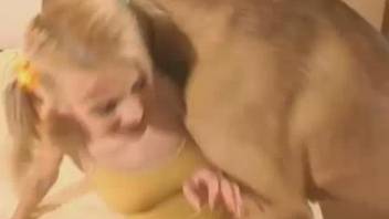 Blonde fucked in animals sex scene here