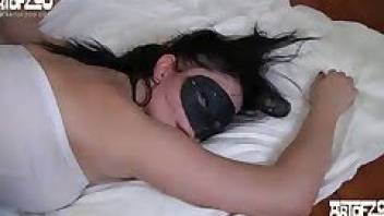 Masked chick enjoys sweaty lovin' with a dog